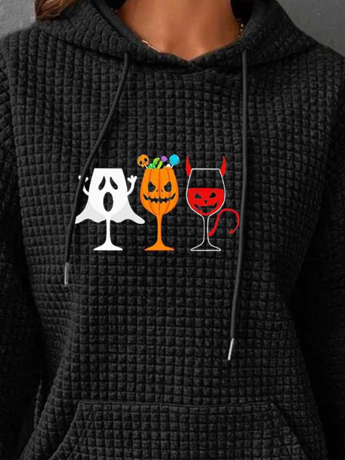 Kapuzenpullover mit Halloween-Grafik und Vordertasche