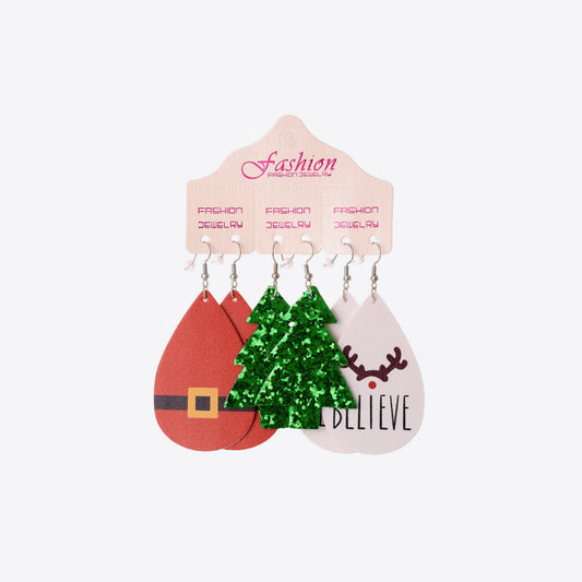 Conjunto de aretes navideños de PU