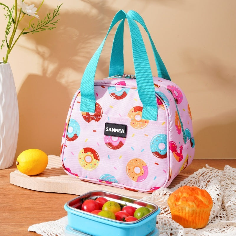 Kinder Cartoon Isolierte Tasche Studenten Mit Mahlzeiten Lunchbox Tasche Tragbare Kalte Konservierung Eis Pack