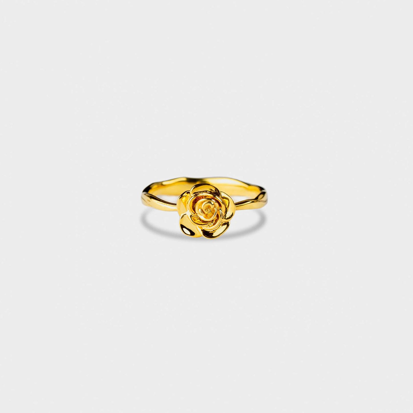 18 Karat vergoldeter Ring in Rosenform