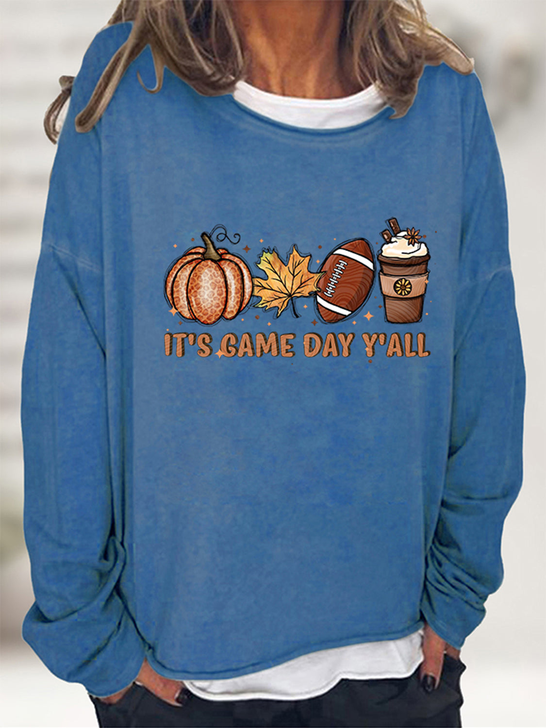 Full Size IT'S GAME DAY Y'ALL Graphic Sweatshirt