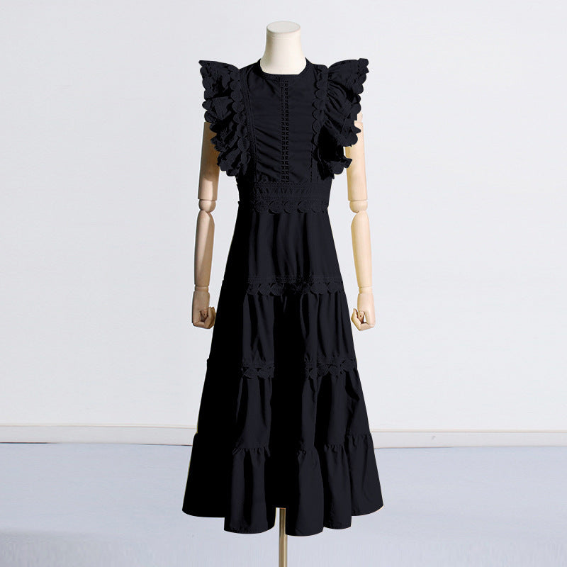 French Retro Heavy Industry Embroidery Dress