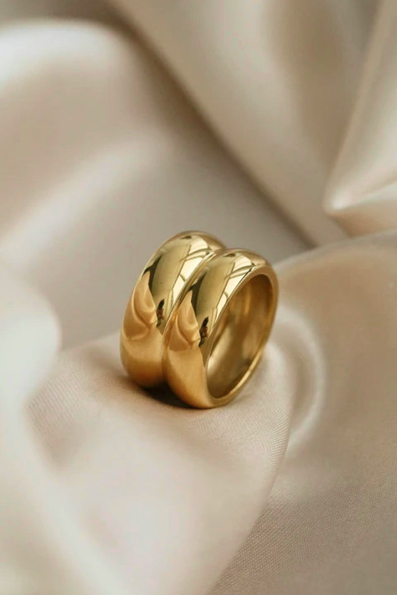 Gold Double Ridge Ring 