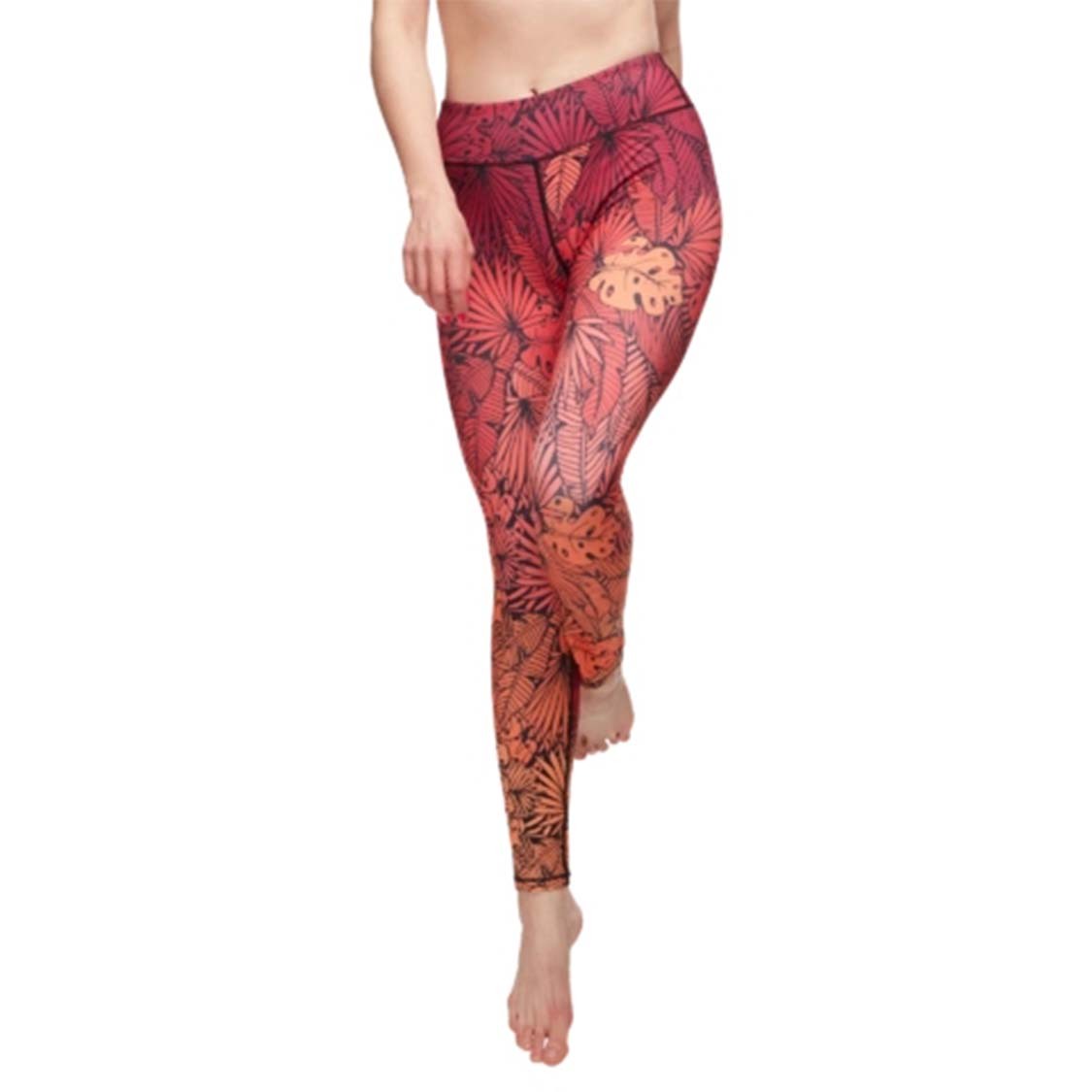 Conjunto estampado floral Pantalones de yoga Ropa de entrenamiento de Pilates