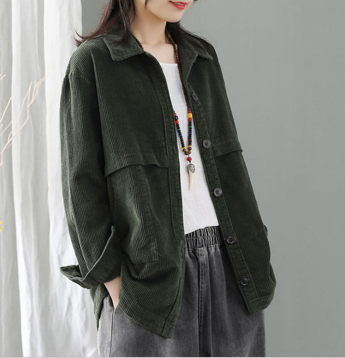 Casual Cardigan Loose Corduroy Jacket