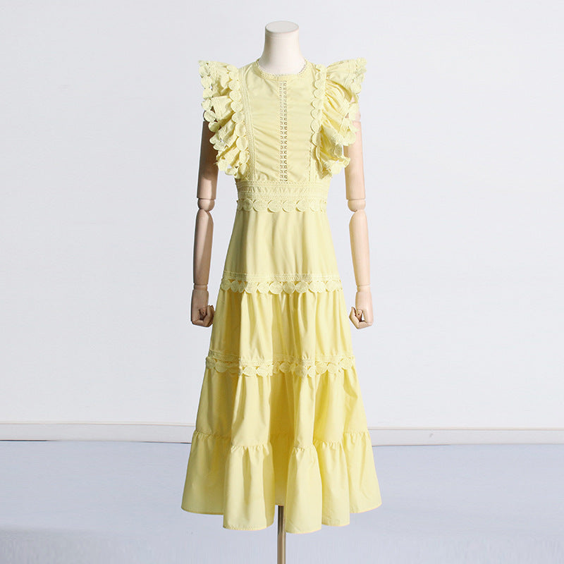 French Retro Heavy Industry Embroidery Dress