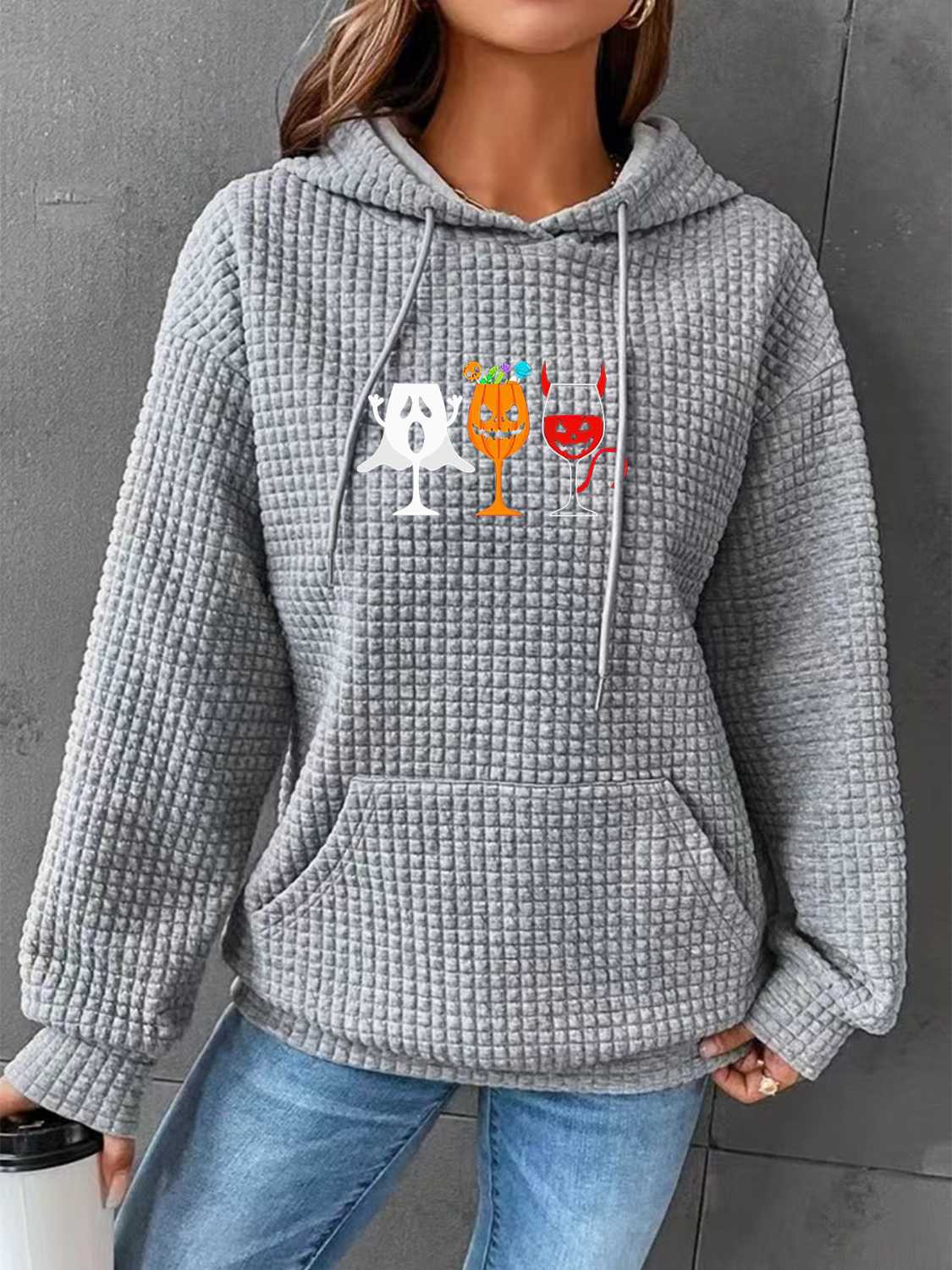 Halloween Graphic Hoodie with Front Pocket