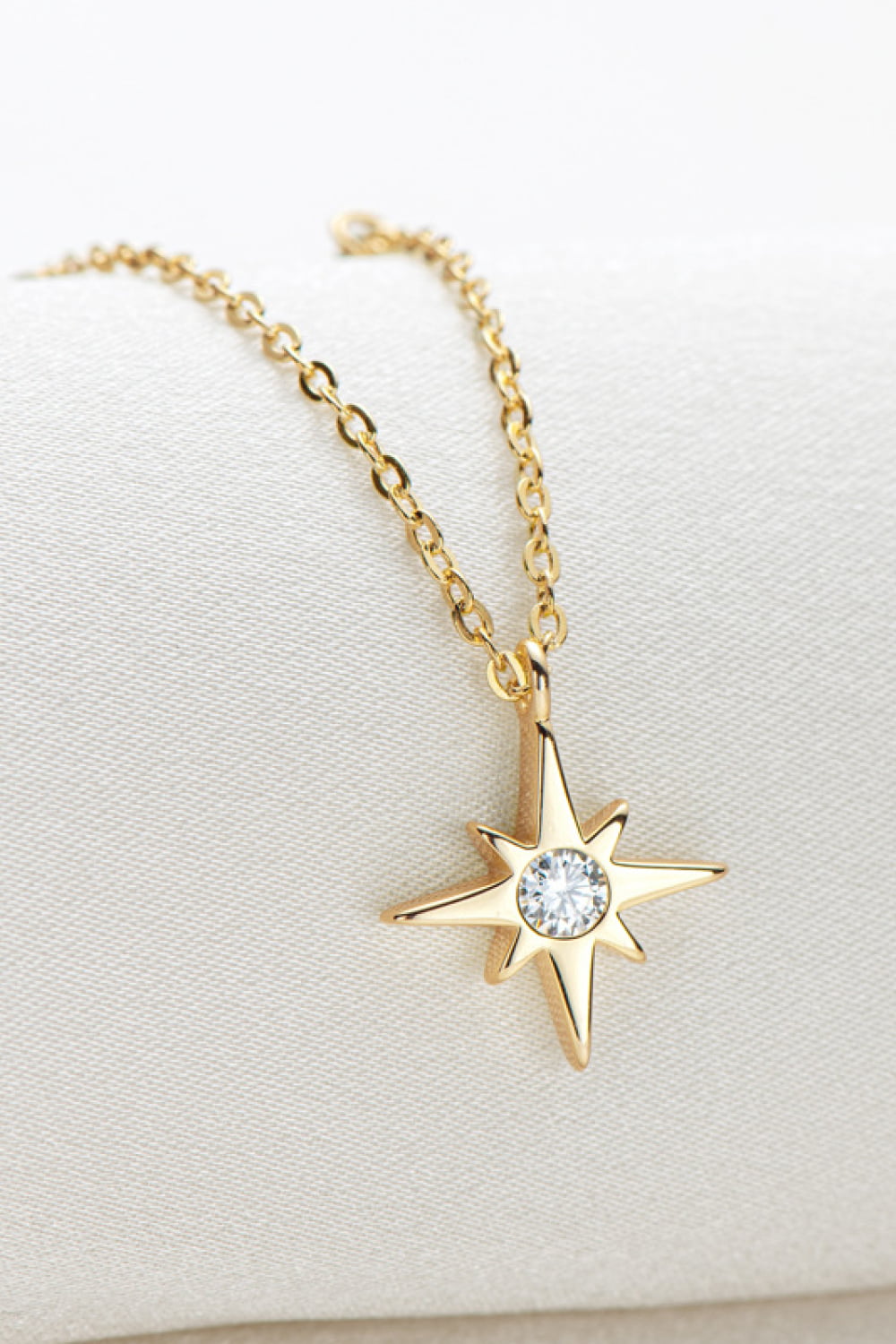 Colgante Moissanite North Star Collar de plata de ley 925