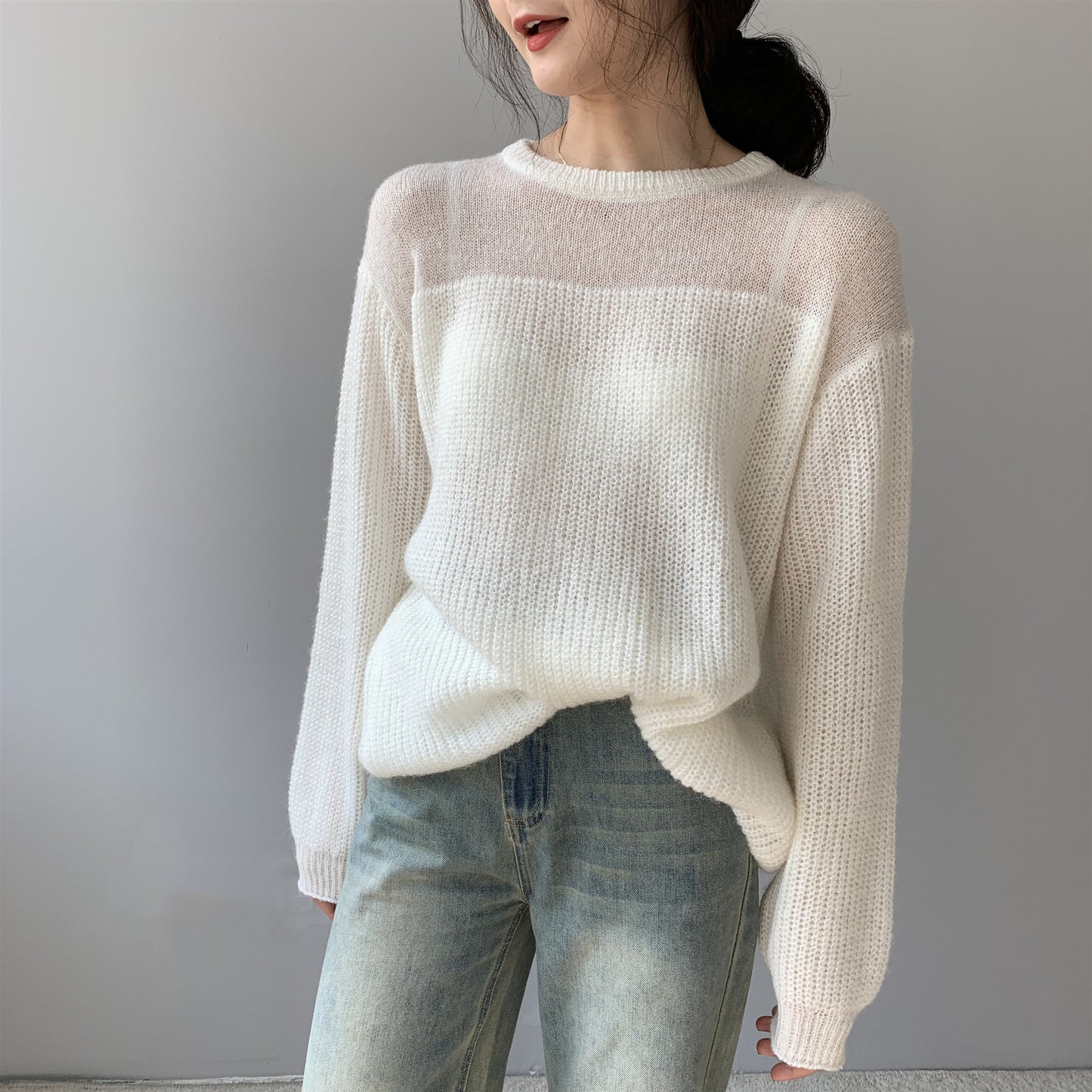 Women's Round Neck Loose  Long Sleeve Sweater