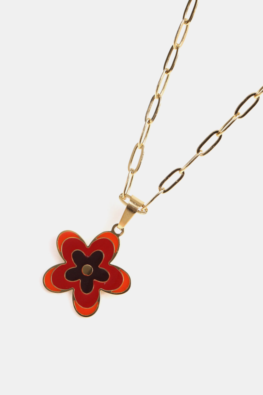 Collar de acero inoxidable con colgante de flor