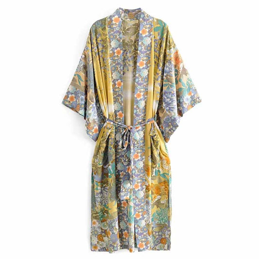 Bedruckter Kurzarm-Kimono für Damen