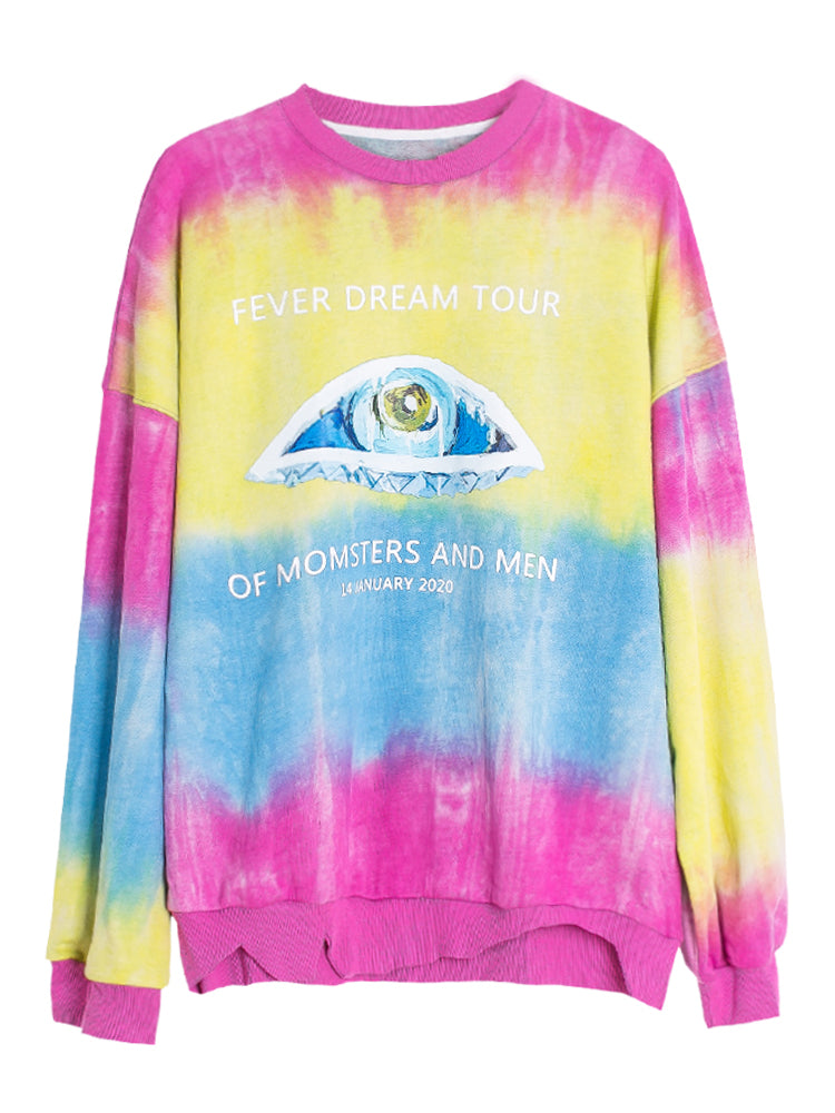 Sudadera oversize con letra de ojo 