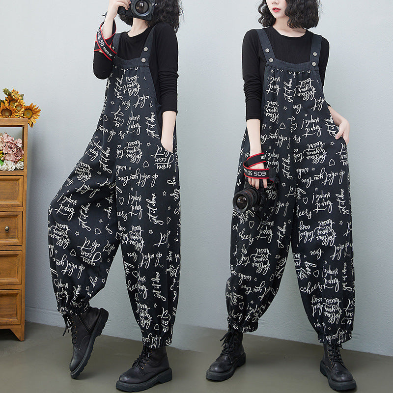 Overall mit Denim-Print für Damen in großen Größen