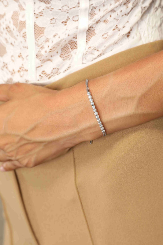 Pulsera de plata de ley con moissanita adorada