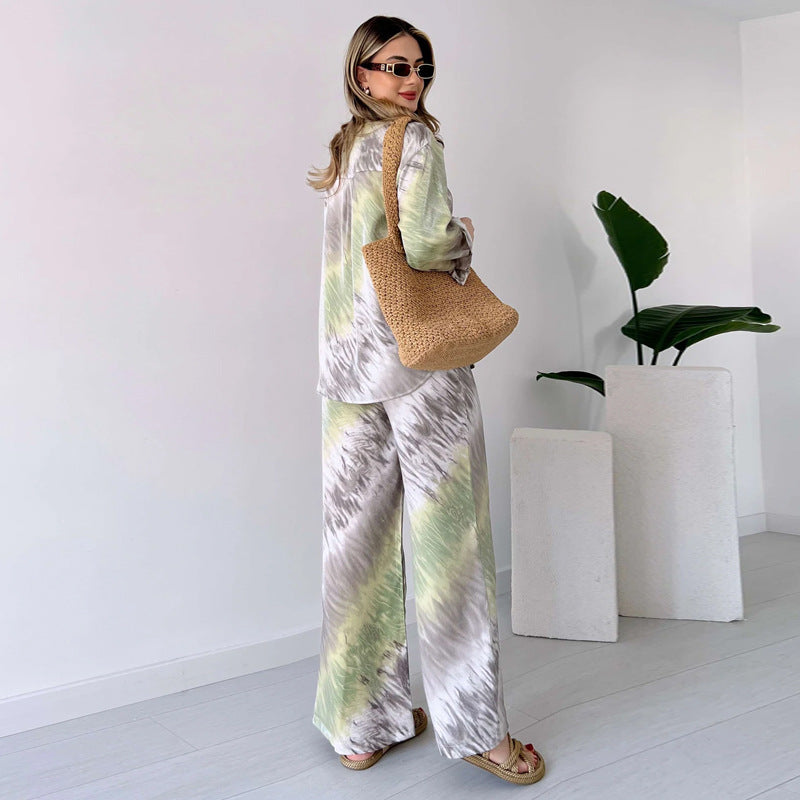 Europäische und amerikanische Mode Casual Set Wide Leg Pants