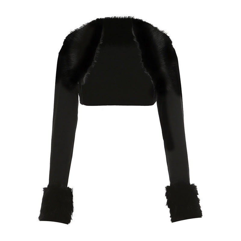 Autumn Long-sleeved Fur Collar Top For Women