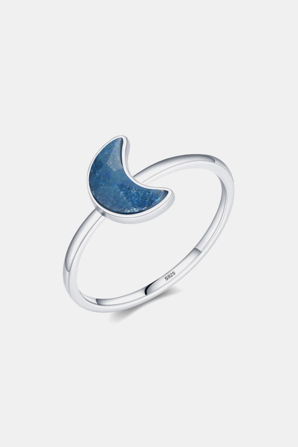 Anillo de aventurina en forma de luna de plata de ley 925