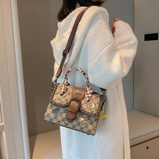 Women's Fashion Retro Printed Small Square Bag