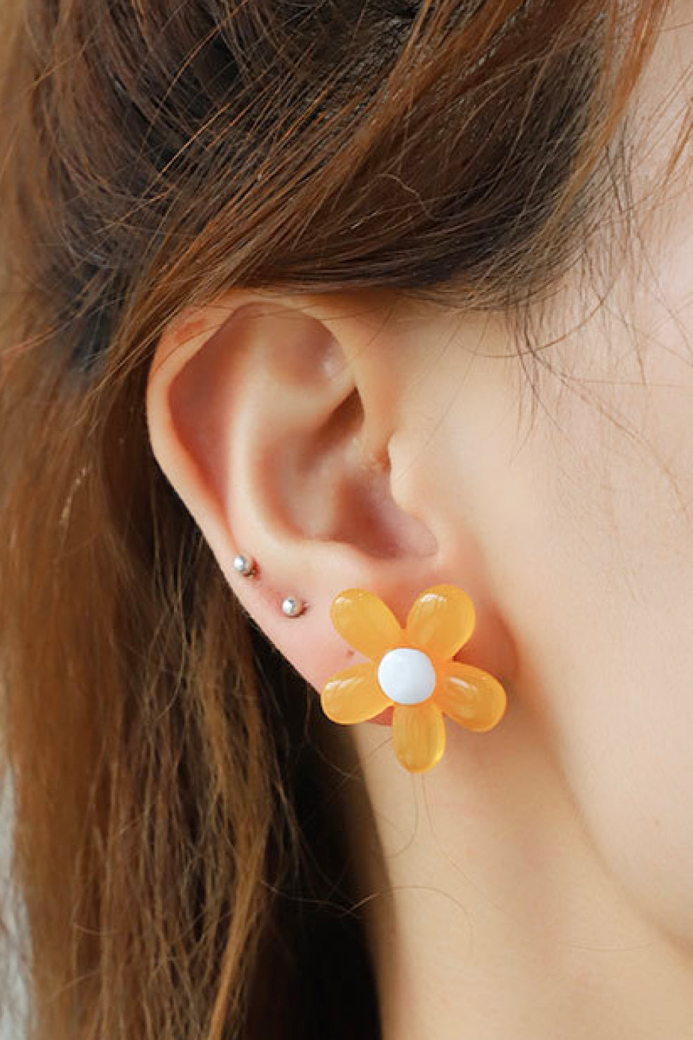 Pendientes de resina con forma de flor