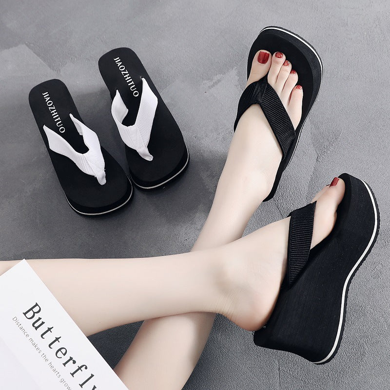 Frauen Koreanische-stil Flip-flops Sommer Rutschfeste Keil