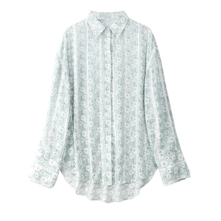 Sommer Neue Shirt Frauen Lange-ärmeln Chiffon Hemd