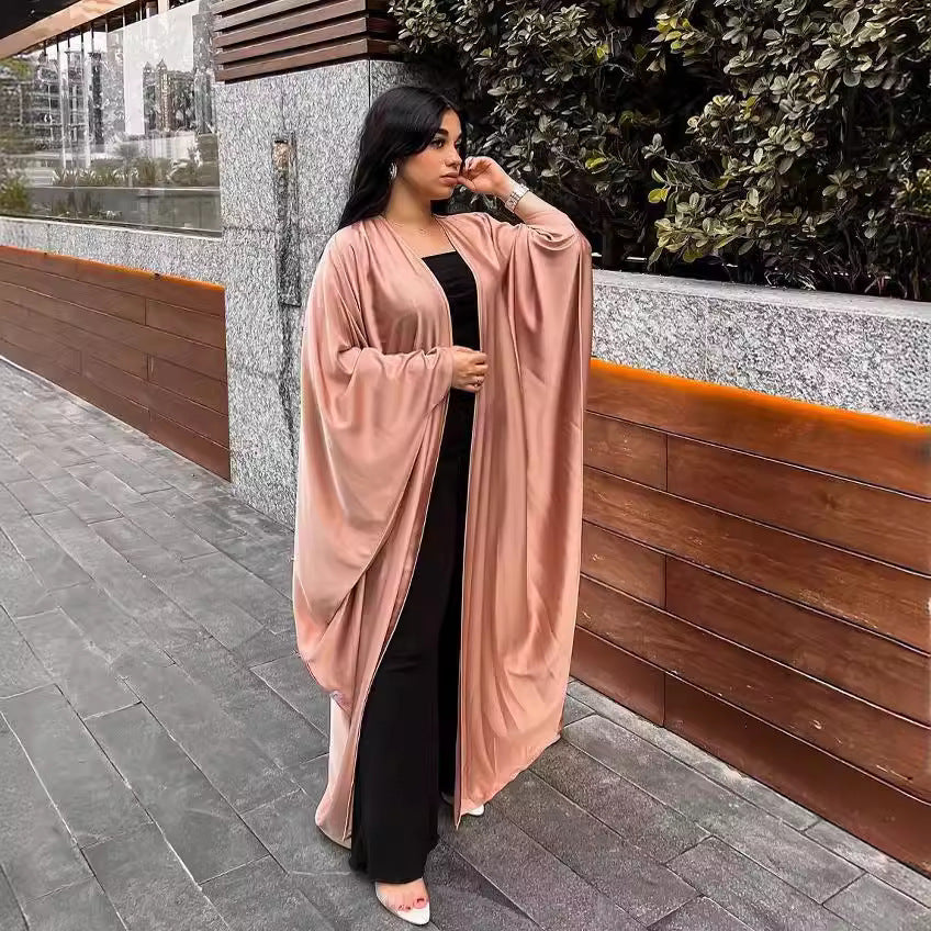 Women's Fashion European Muslim Satin Robe