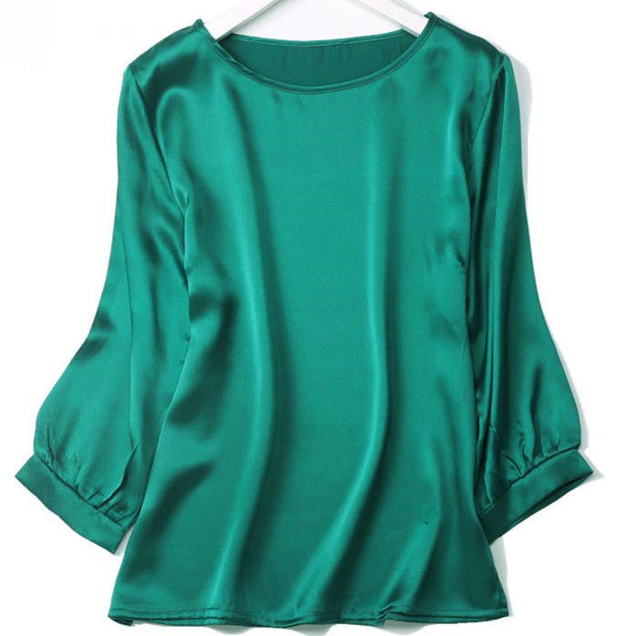 High-end Silkworm Silk Pearl Shiny Satin Shirt