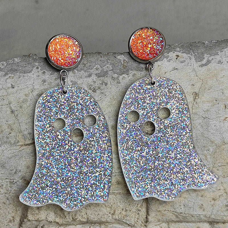 Pendientes colgantes de acrílico con forma de fantasma