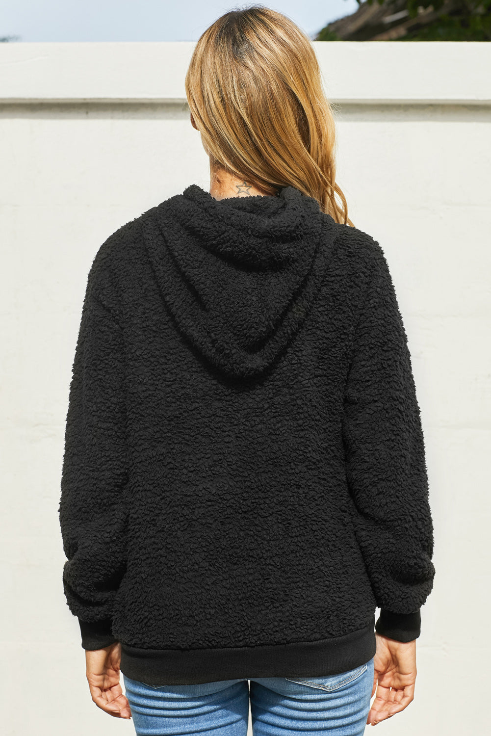 Sherpa-Hoodie mit Kordelzug und Tasche