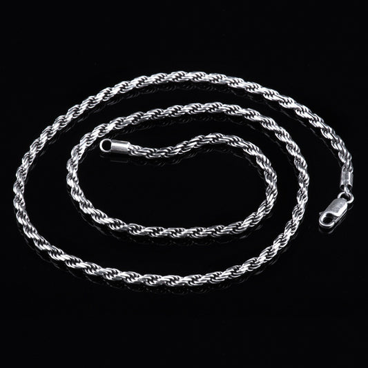 Collar de plata de ley 925 con cadena de serpiente de 21,7"