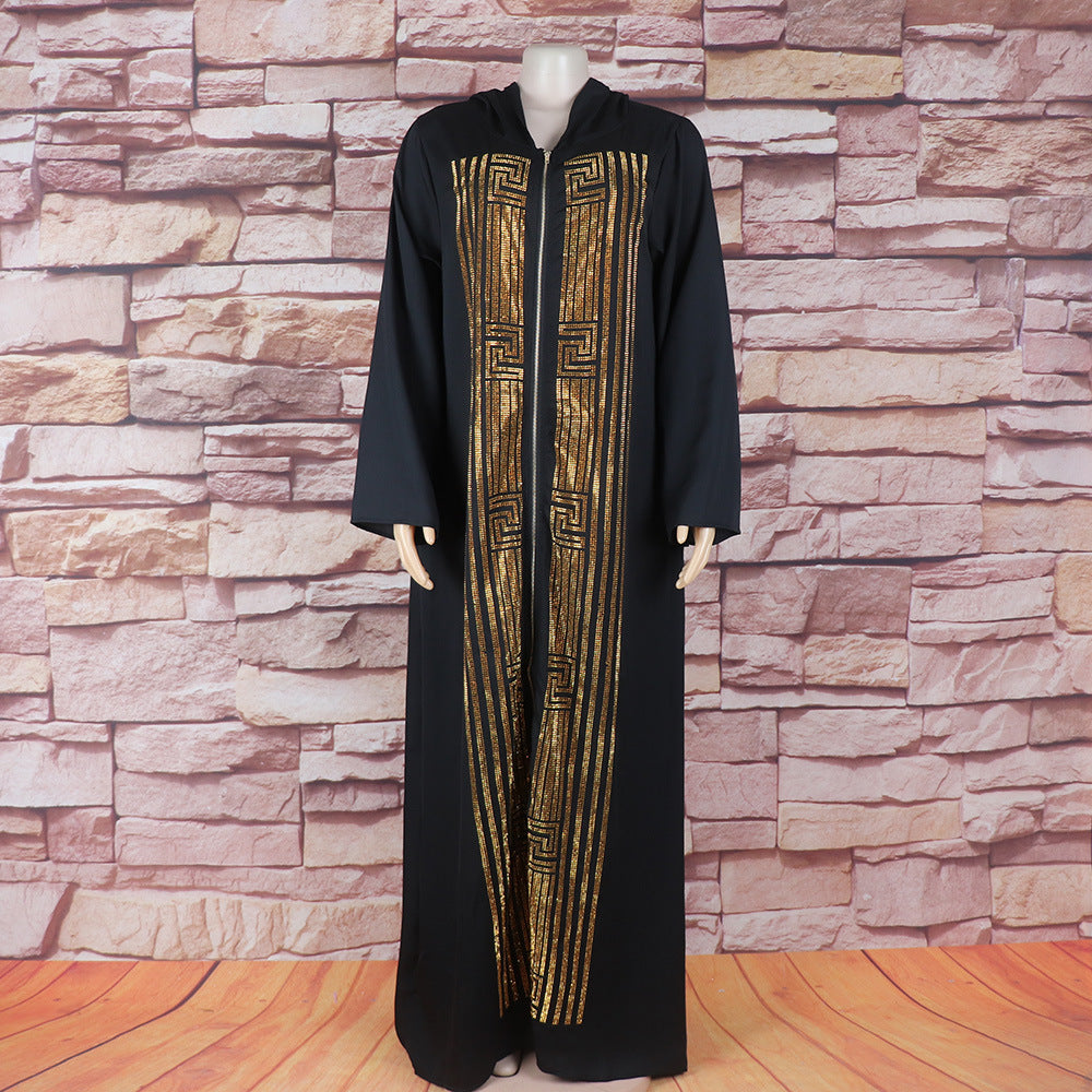 Afrikanische Damenmode Robe Kleid Schwarz