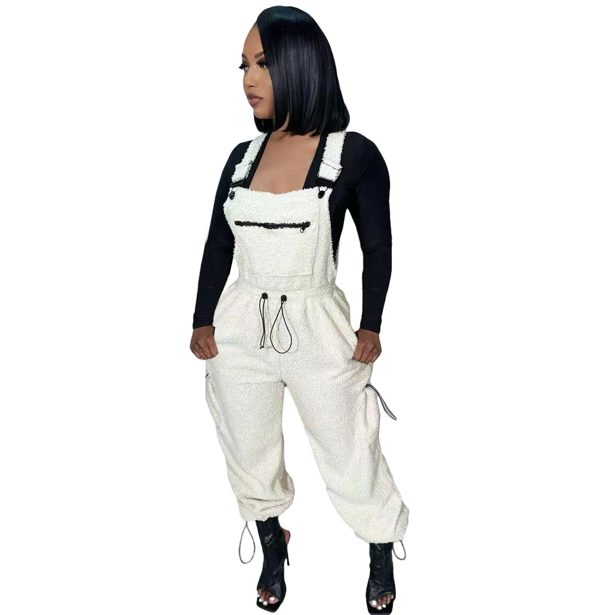 Lässiger, lockerer, modischer Jumpsuit mit Kordelzug für Damen