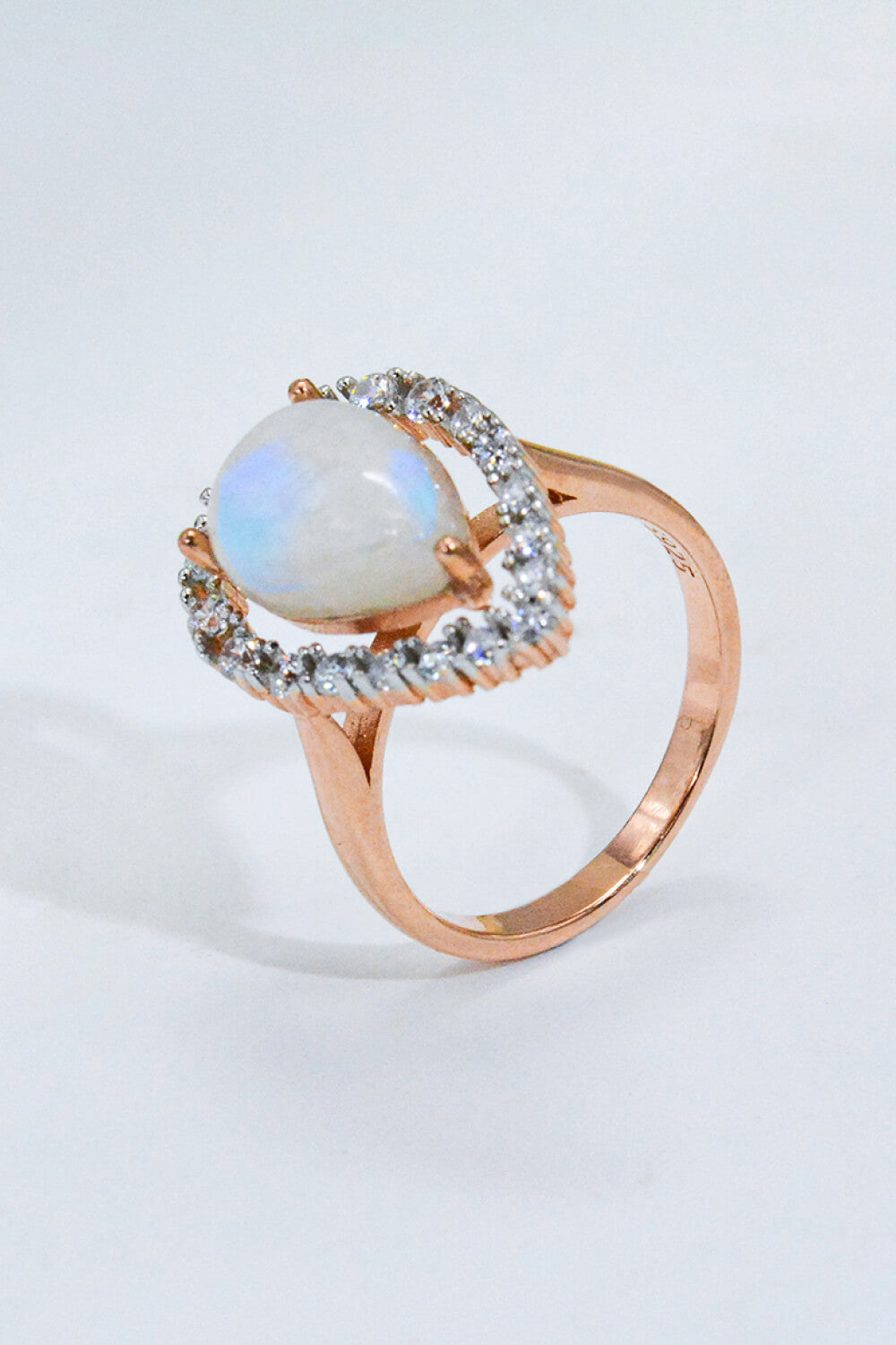 Moonstone Teardrop-Shaped 925 Sterling Silver Ring