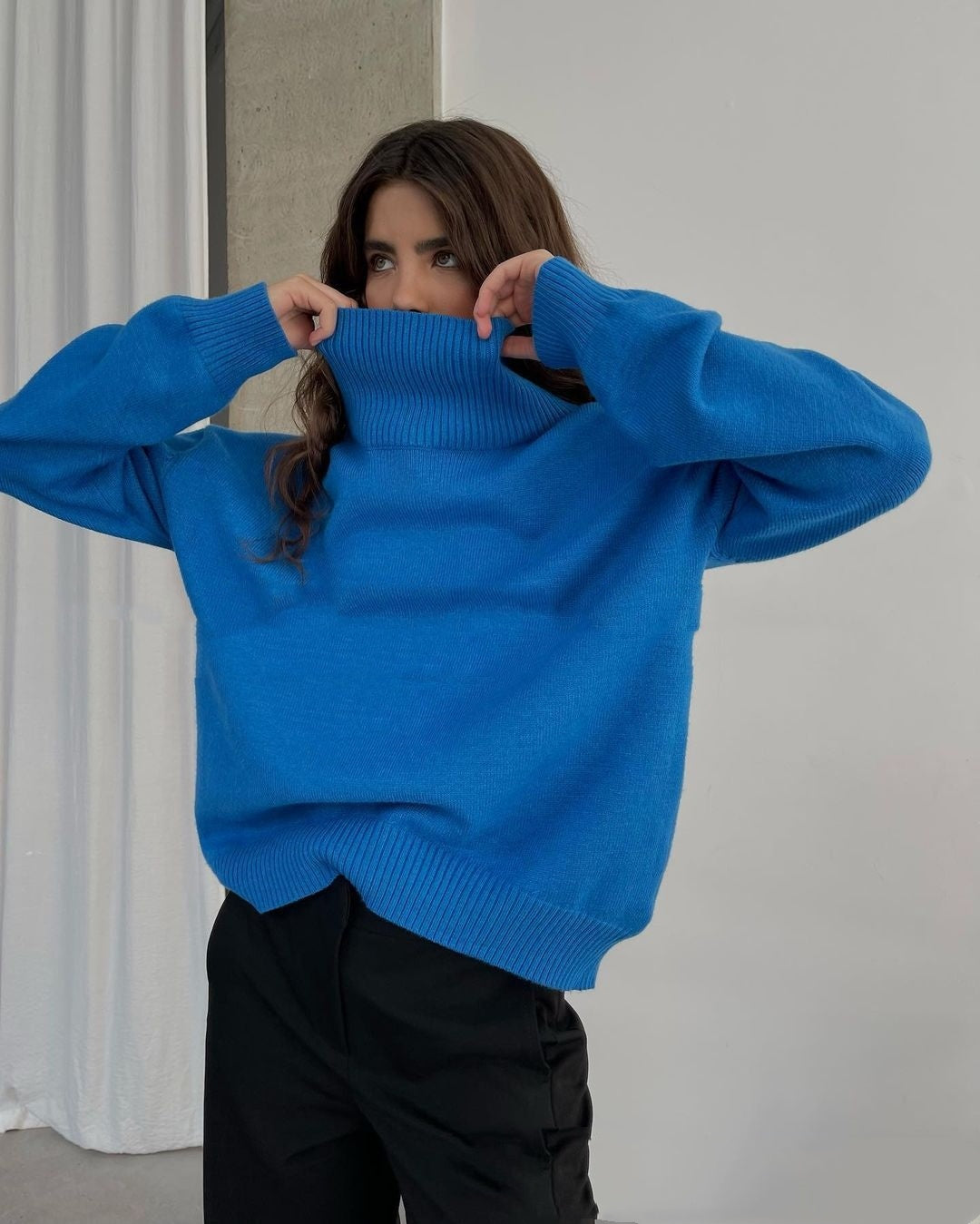 Autumn And Winter Loose Turtleneck European And American Sweater