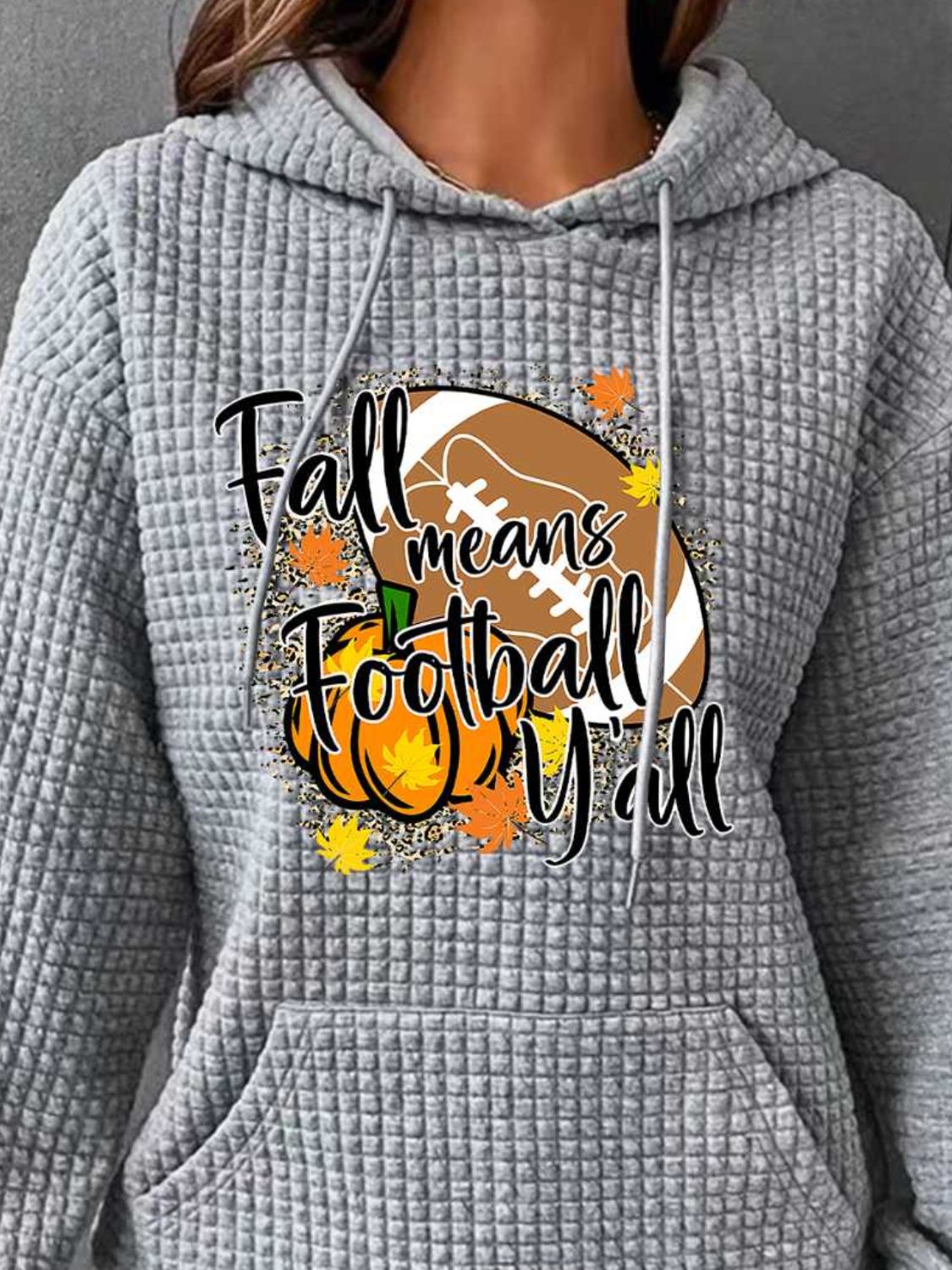 OTOÑO SIGNIFICA FÚTBOL Y'ALL Sudadera con capucha gráfica