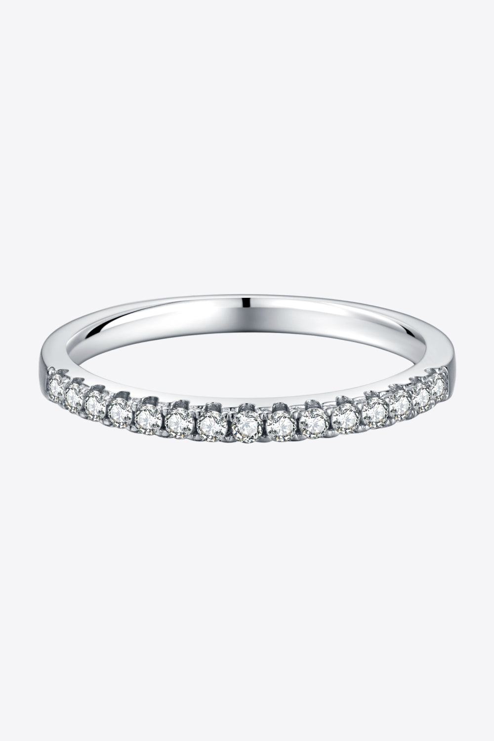 Platinierter Halb-Eternity-Ring mit Moissanit