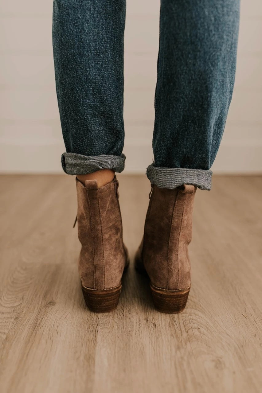 Botas de mujer de tacón cuadrado bajo y estilo informal para otoño e invierno