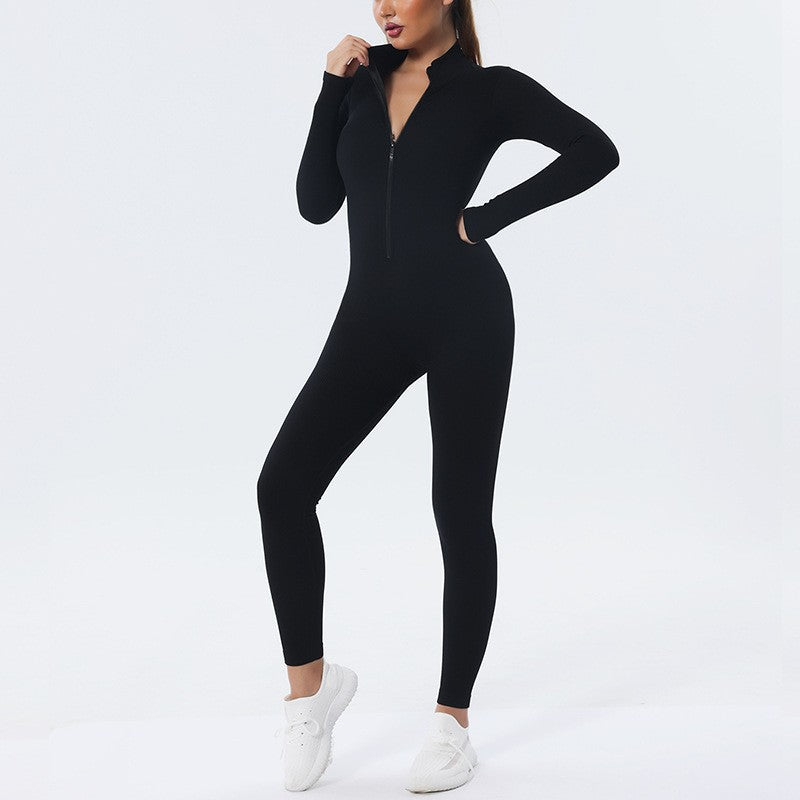Zipper Thread Yoga Bodysuit Seamless Yoga Clothes