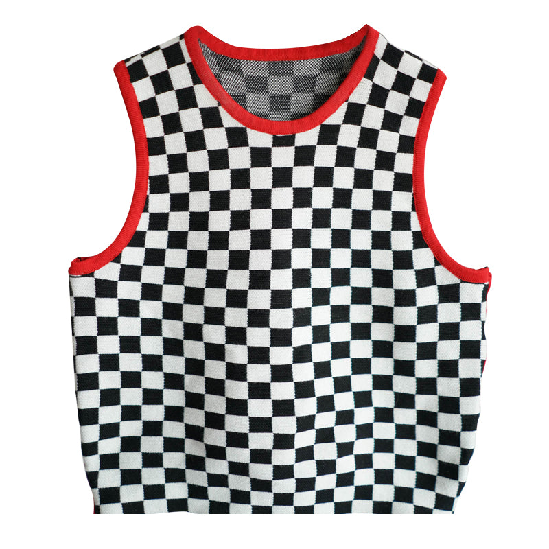 CROP-TOP DAMIER 