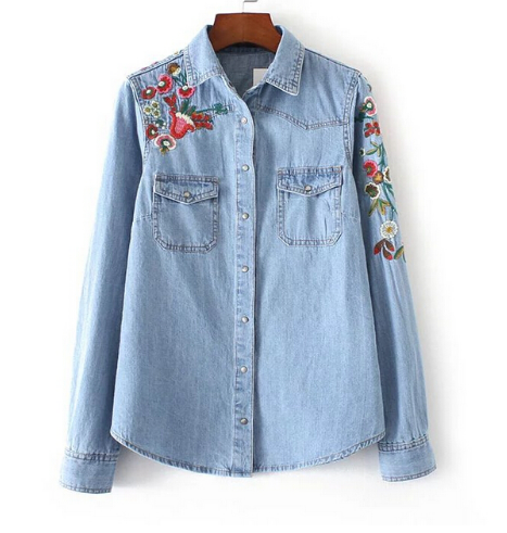 Embroidery Denim Shirt