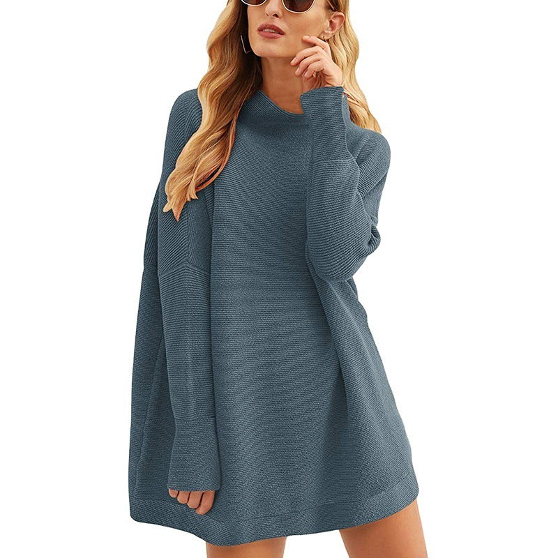 Mode Damenbekleidung Top Pullover Shirt Hoher Kragen Lose Strickpullover Für Frauen