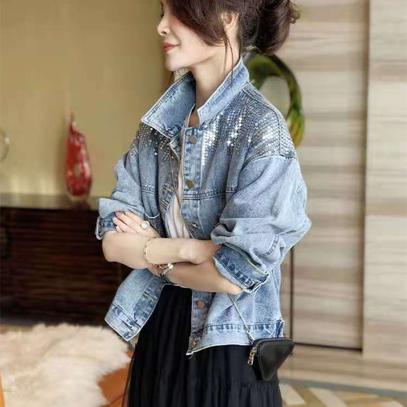 Women's Graceful And Fashionable Sequins Oversized Loose Coat