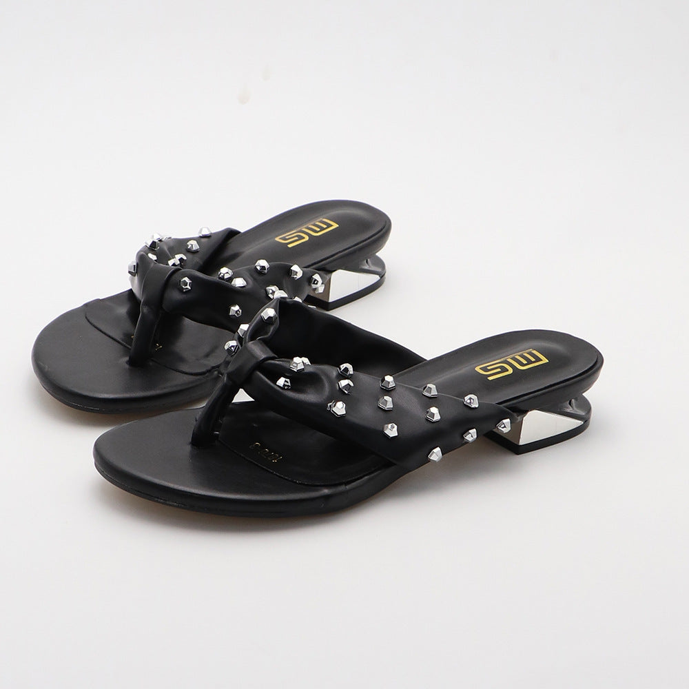 Flip-Flops Strass Flache Hausschuhe Alle-matching Bequeme Einfache