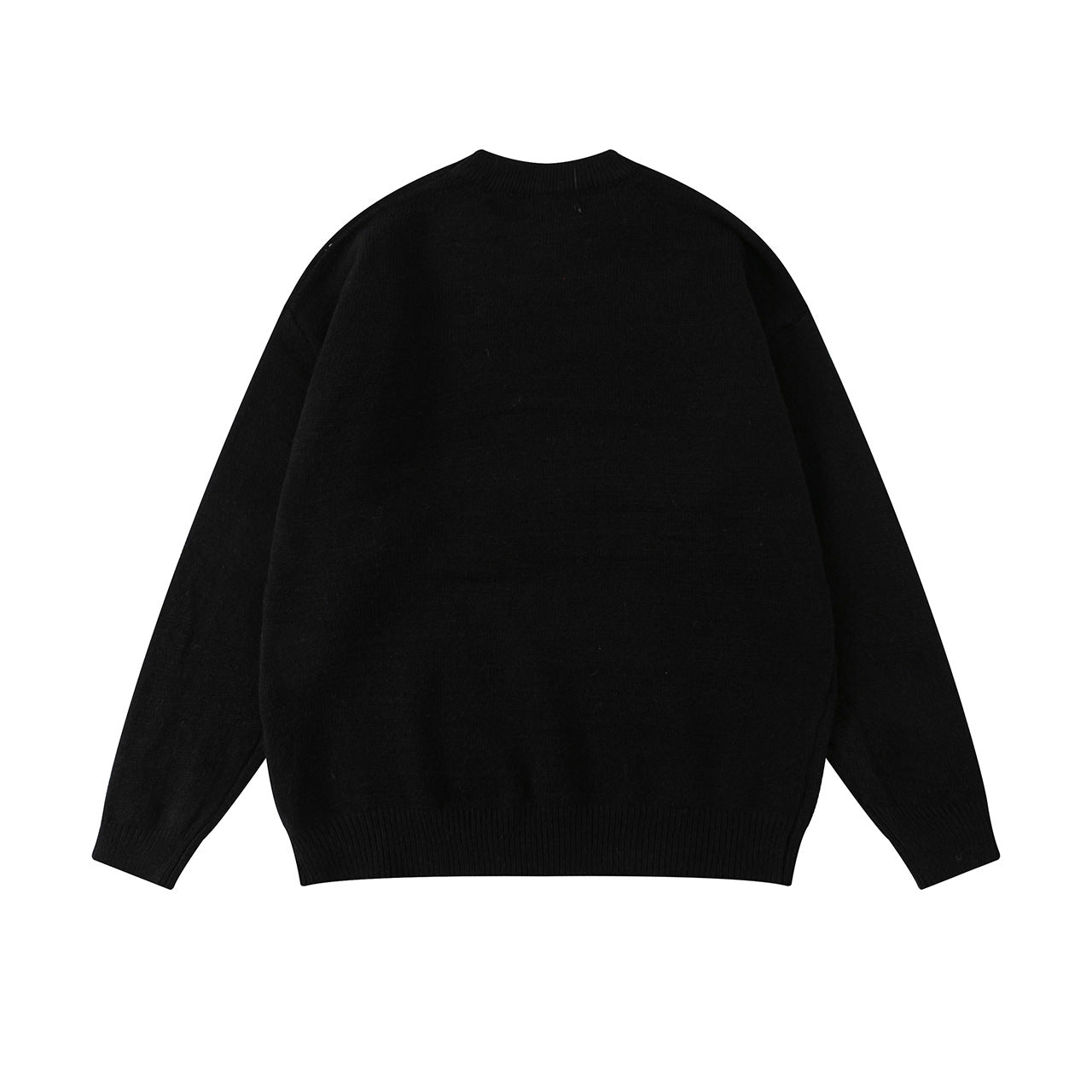 Hip Hop Flocking Jacquard Round Neck Sweater