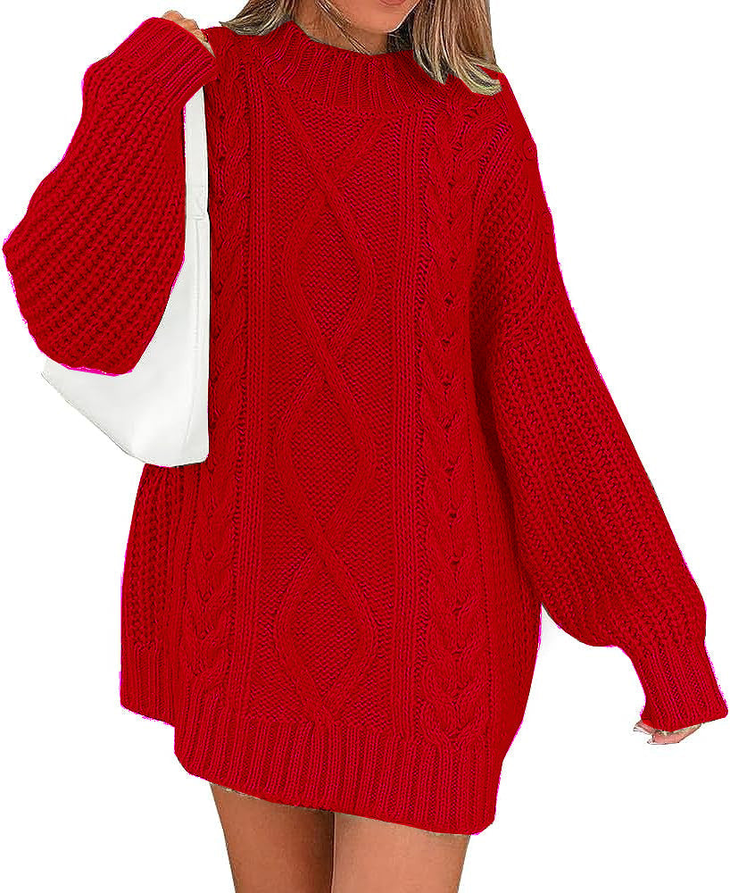 Damen Strickpullover Verdrehter Langarm Lockerer Pullover