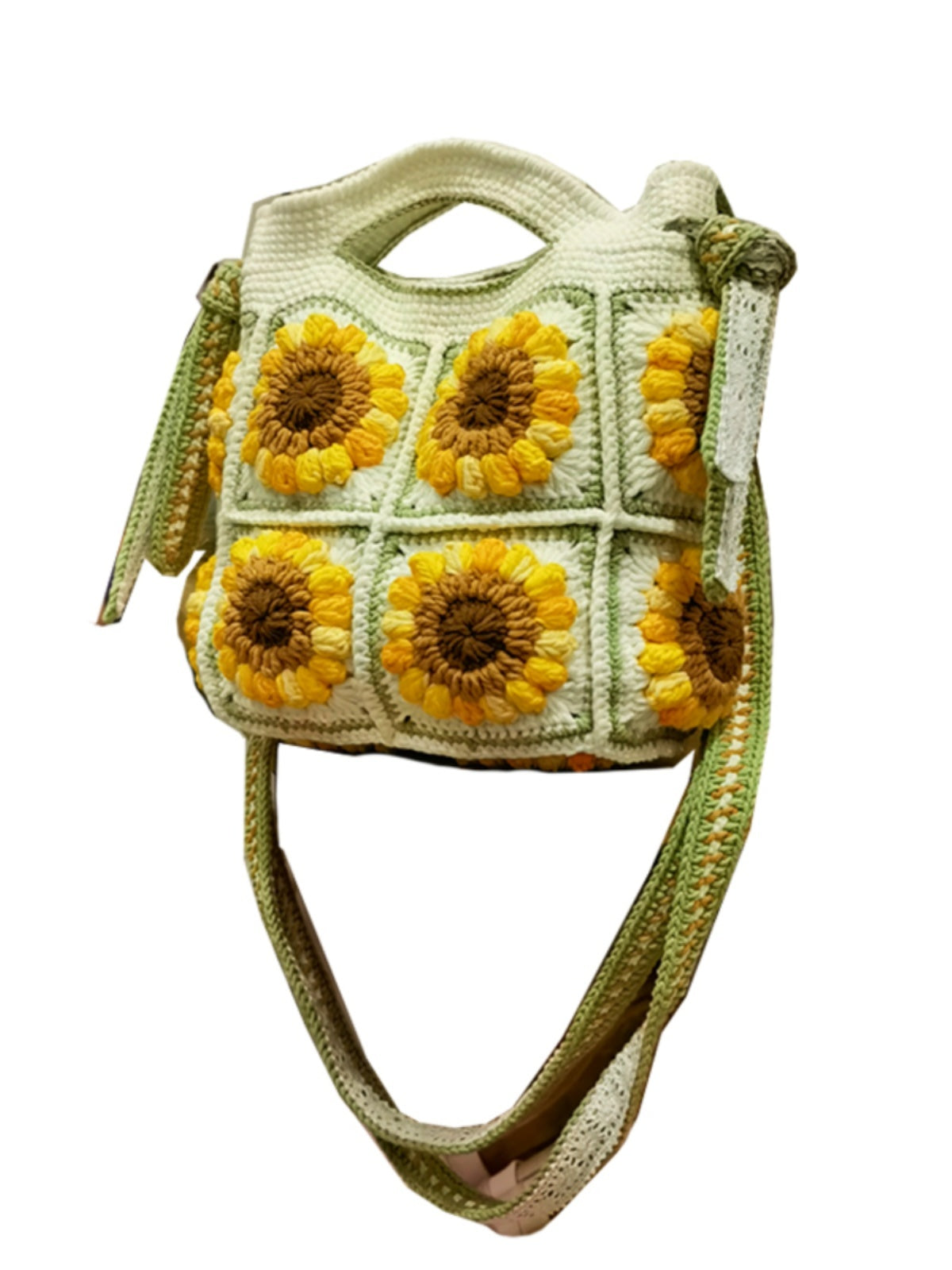 Wool Crocheted Hand-held Crossbody Dual-use Sweet Hand-woven Sunflower Women's Bag