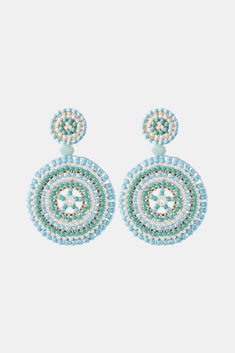 Pendientes colgantes de forma redonda estilo boho con cuentas