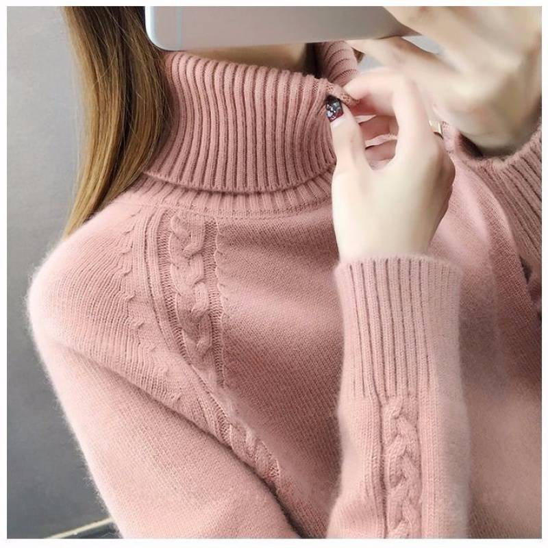 Damen-Rollkragenpullover im Idle-Stil