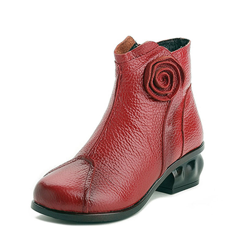 Damenstiefel im Ethno-Stil mit Fleecefutter und wärmespeicherndem Material im Vintage-Stil