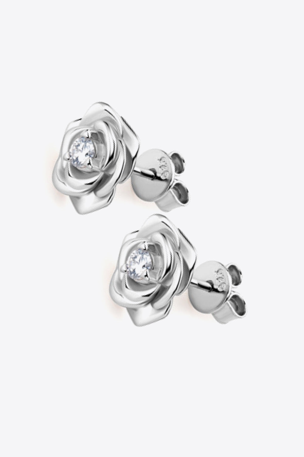 Bezaubernde Moissanit-Blume-Ohrringe aus 925er-Sterlingsilber